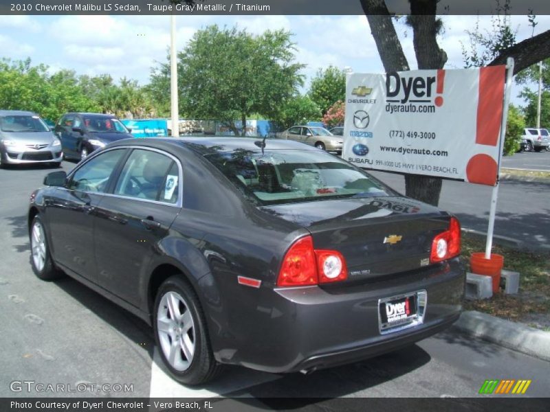 Taupe Gray Metallic / Titanium 2010 Chevrolet Malibu LS Sedan