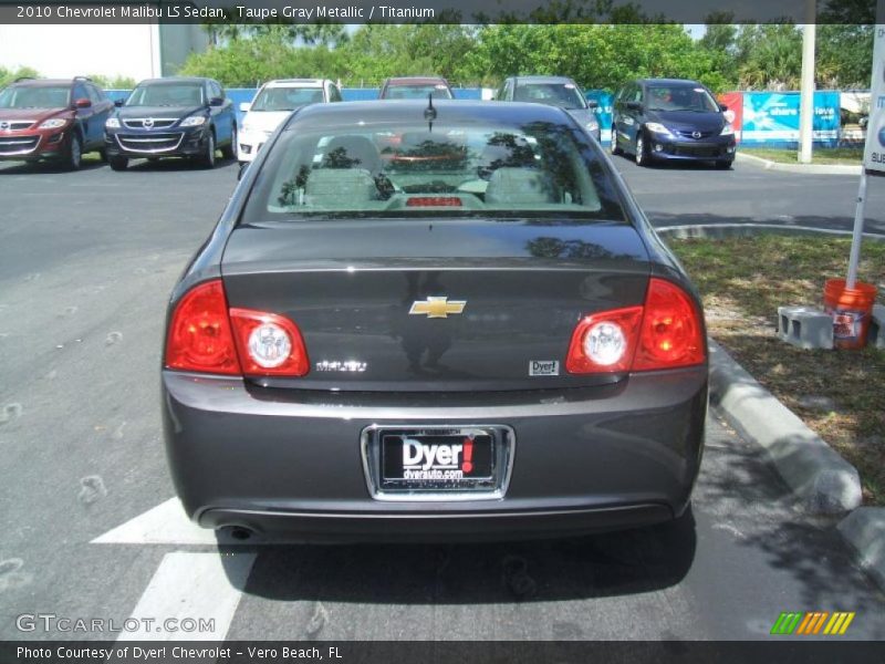 Taupe Gray Metallic / Titanium 2010 Chevrolet Malibu LS Sedan
