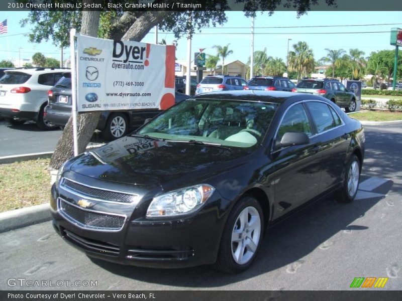 Black Granite Metallic / Titanium 2010 Chevrolet Malibu LS Sedan