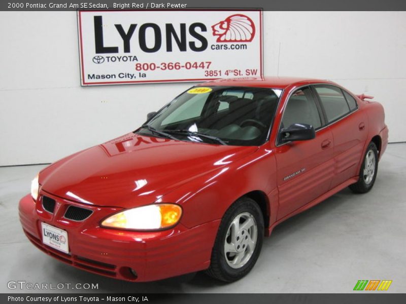 Bright Red / Dark Pewter 2000 Pontiac Grand Am SE Sedan