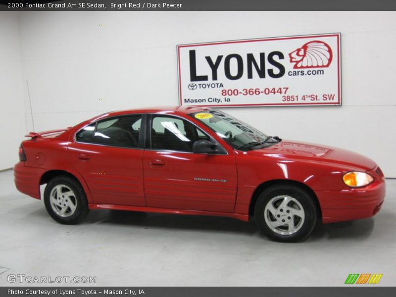 Bright Red / Dark Pewter 2000 Pontiac Grand Am SE Sedan