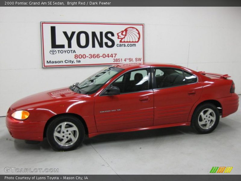 Bright Red / Dark Pewter 2000 Pontiac Grand Am SE Sedan