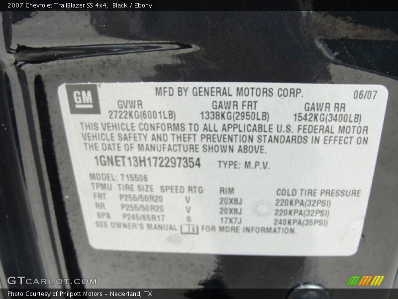 Black / Ebony 2007 Chevrolet TrailBlazer SS 4x4
