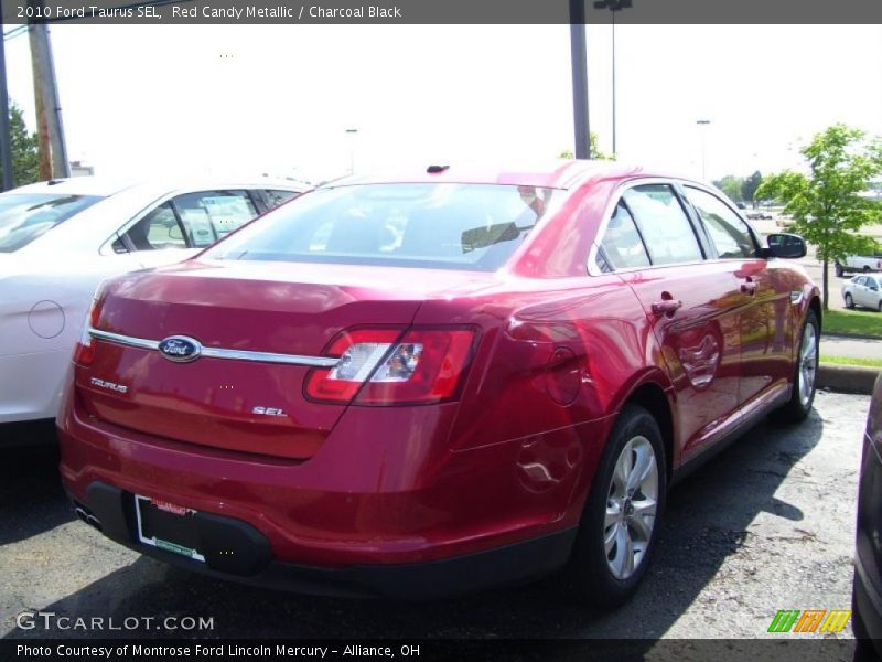 Red Candy Metallic / Charcoal Black 2010 Ford Taurus SEL