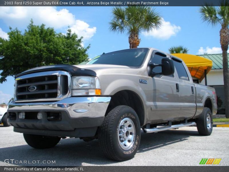 Arizona Beige Metallic / Medium Parchment Beige 2003 Ford F250 Super Duty FX4 Crew Cab 4x4