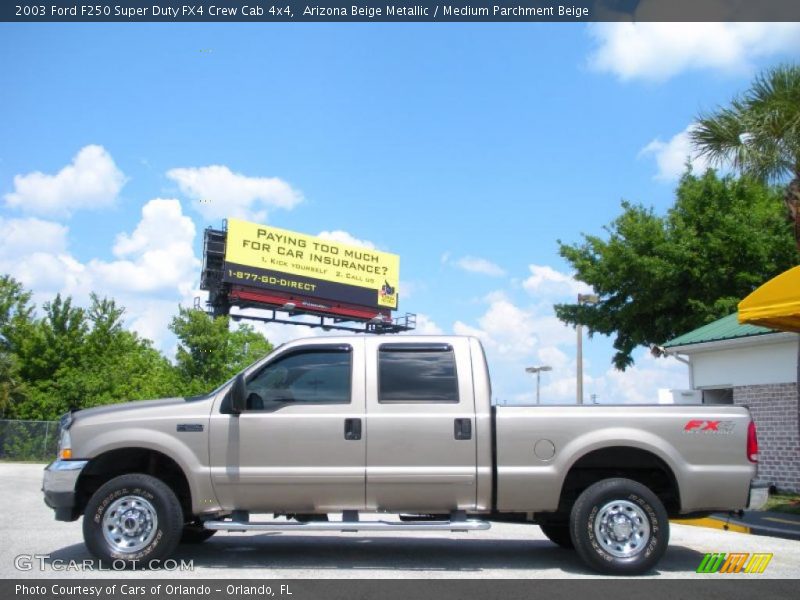 Arizona Beige Metallic / Medium Parchment Beige 2003 Ford F250 Super Duty FX4 Crew Cab 4x4