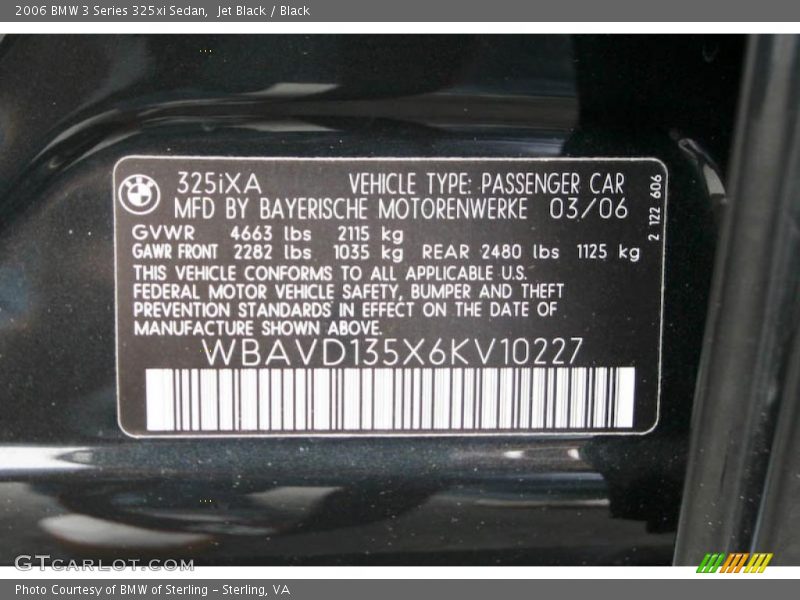 Jet Black / Black 2006 BMW 3 Series 325xi Sedan