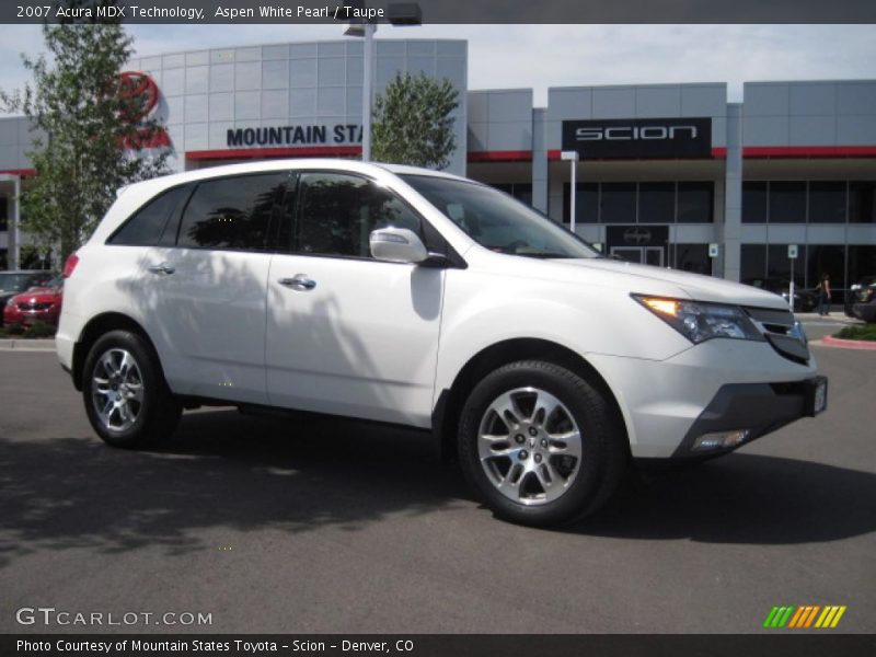Aspen White Pearl / Taupe 2007 Acura MDX Technology