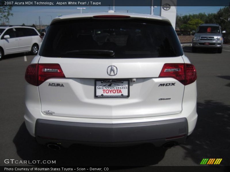 Aspen White Pearl / Taupe 2007 Acura MDX Technology