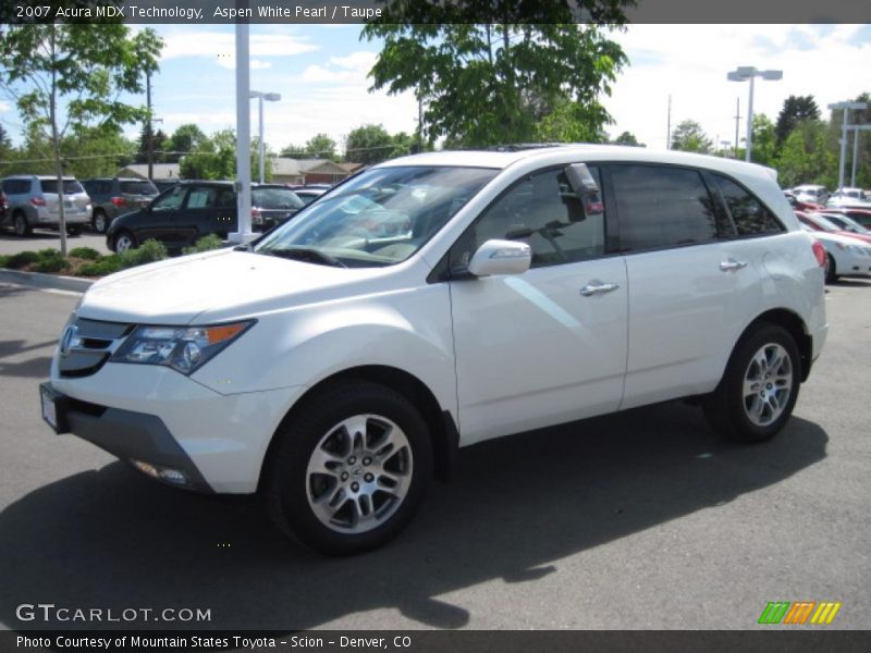 Aspen White Pearl / Taupe 2007 Acura MDX Technology