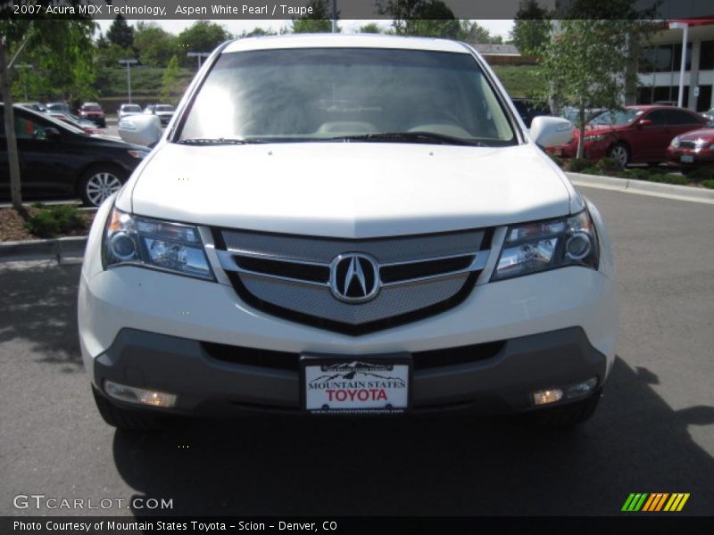 Aspen White Pearl / Taupe 2007 Acura MDX Technology
