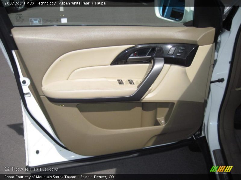 Aspen White Pearl / Taupe 2007 Acura MDX Technology