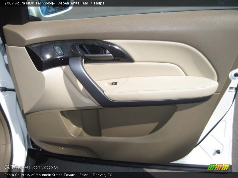 Aspen White Pearl / Taupe 2007 Acura MDX Technology
