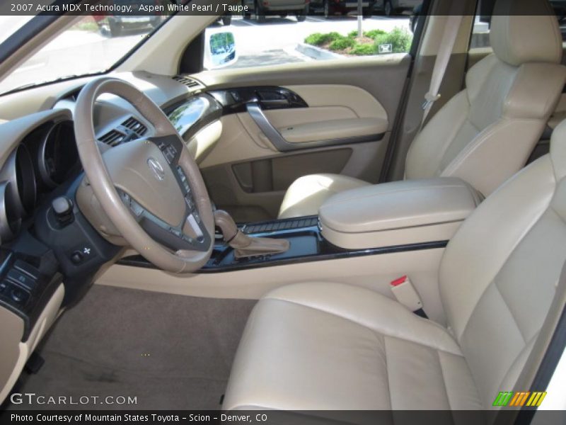 Aspen White Pearl / Taupe 2007 Acura MDX Technology