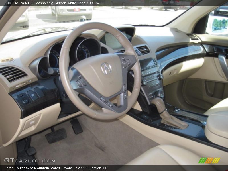 Aspen White Pearl / Taupe 2007 Acura MDX Technology