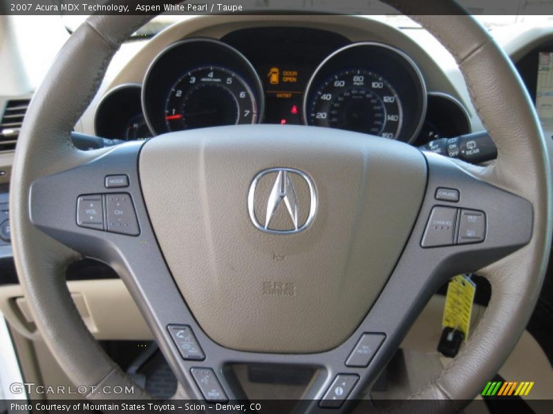 Aspen White Pearl / Taupe 2007 Acura MDX Technology