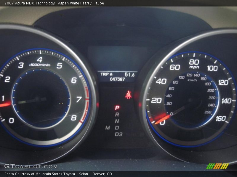 Aspen White Pearl / Taupe 2007 Acura MDX Technology