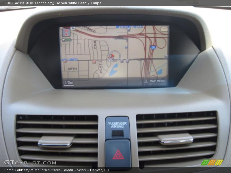 Aspen White Pearl / Taupe 2007 Acura MDX Technology