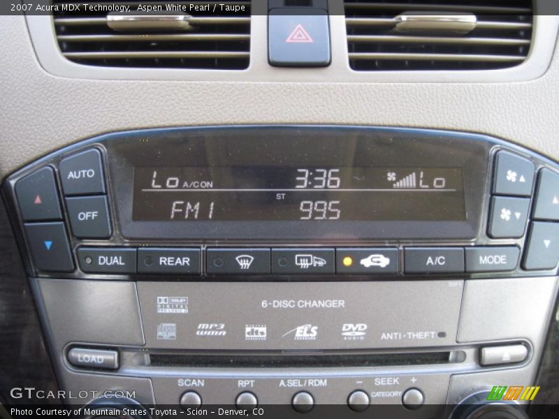 Aspen White Pearl / Taupe 2007 Acura MDX Technology