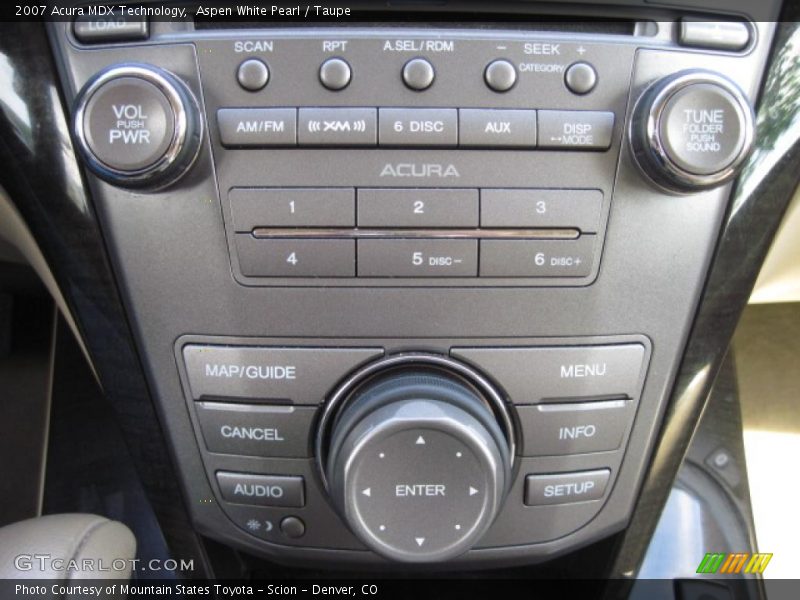 Aspen White Pearl / Taupe 2007 Acura MDX Technology