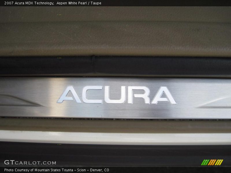 Aspen White Pearl / Taupe 2007 Acura MDX Technology