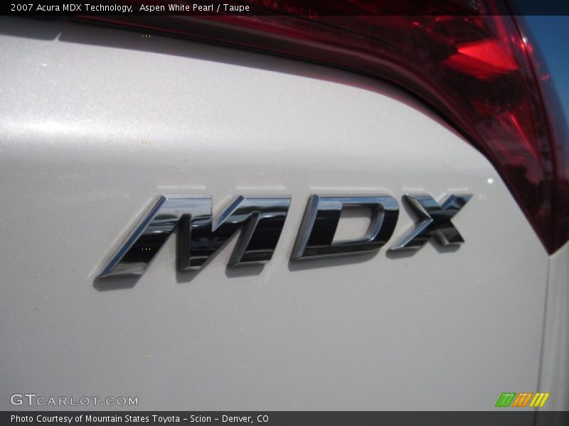Aspen White Pearl / Taupe 2007 Acura MDX Technology