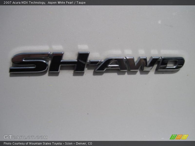 Aspen White Pearl / Taupe 2007 Acura MDX Technology