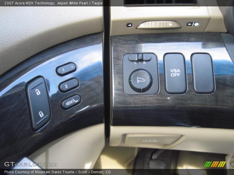 Aspen White Pearl / Taupe 2007 Acura MDX Technology