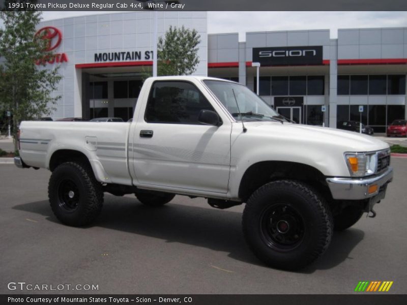 White / Gray 1991 Toyota Pickup Deluxe Regular Cab 4x4