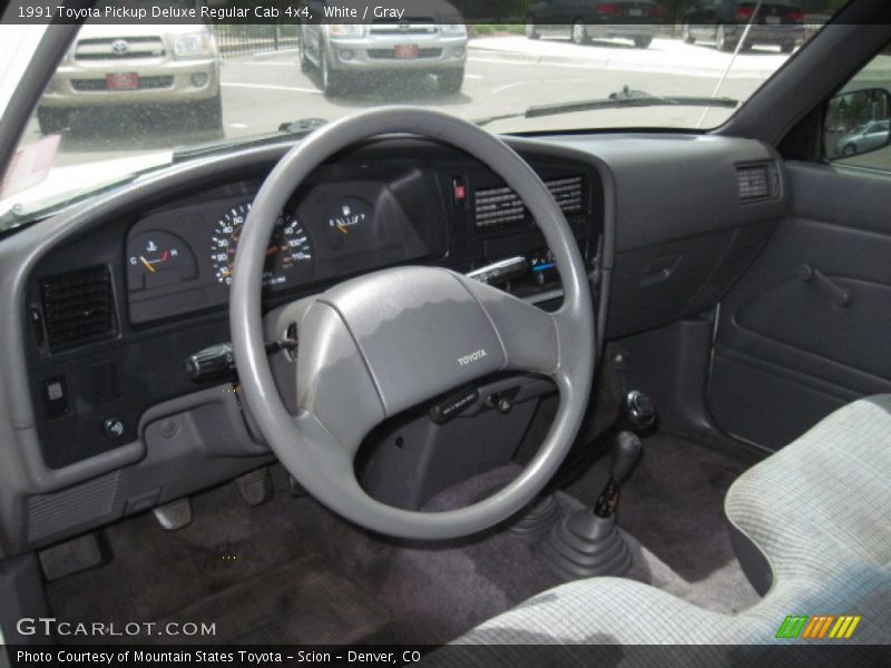 White / Gray 1991 Toyota Pickup Deluxe Regular Cab 4x4