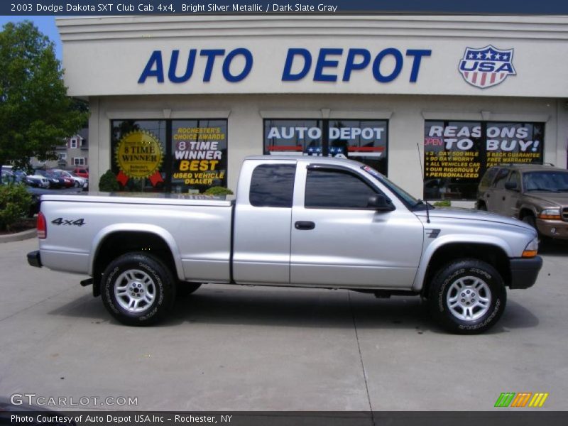 Bright Silver Metallic / Dark Slate Gray 2003 Dodge Dakota SXT Club Cab 4x4