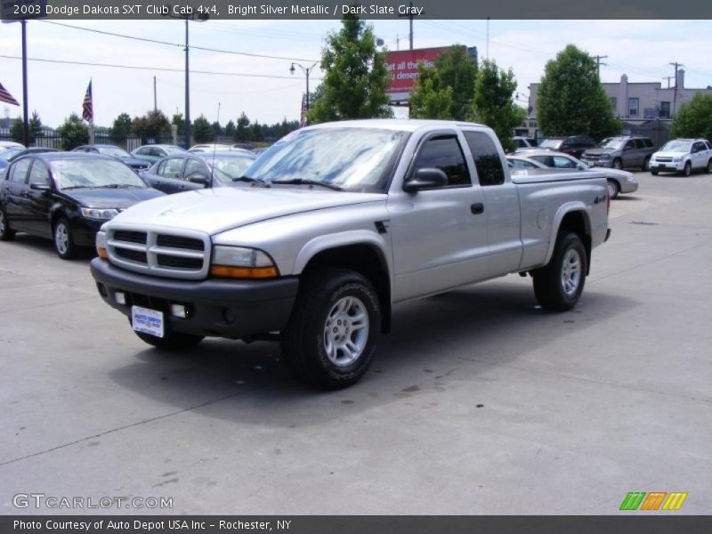 Bright Silver Metallic / Dark Slate Gray 2003 Dodge Dakota SXT Club Cab 4x4