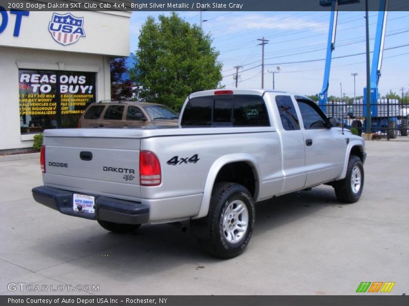 Bright Silver Metallic / Dark Slate Gray 2003 Dodge Dakota SXT Club Cab 4x4