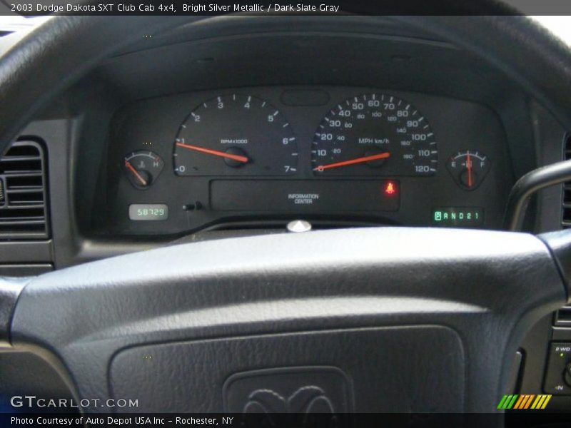 Bright Silver Metallic / Dark Slate Gray 2003 Dodge Dakota SXT Club Cab 4x4