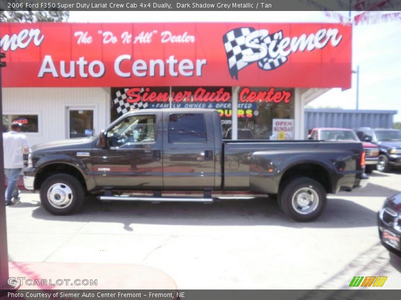 Dark Shadow Grey Metallic / Tan 2006 Ford F350 Super Duty Lariat Crew Cab 4x4 Dually