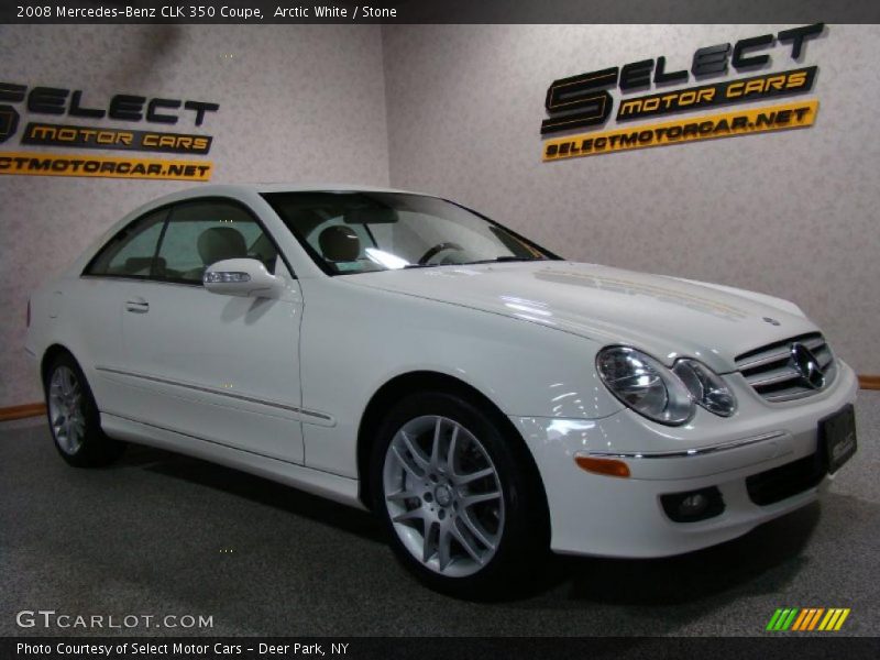 Arctic White / Stone 2008 Mercedes-Benz CLK 350 Coupe