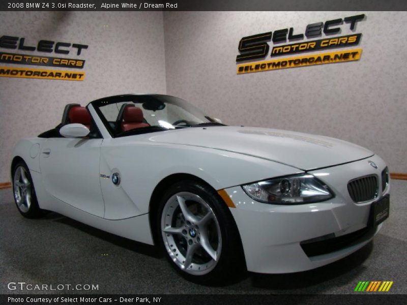 Alpine White / Dream Red 2008 BMW Z4 3.0si Roadster