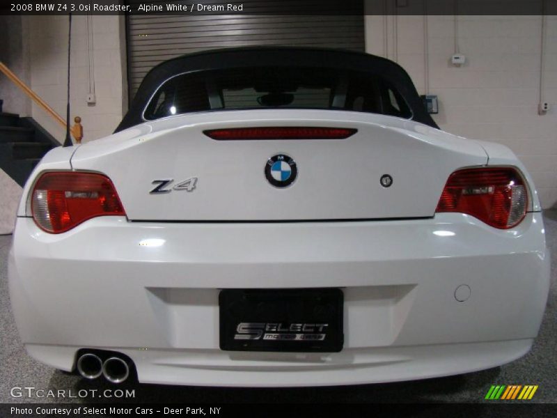 Alpine White / Dream Red 2008 BMW Z4 3.0si Roadster