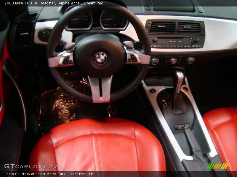 Alpine White / Dream Red 2008 BMW Z4 3.0si Roadster