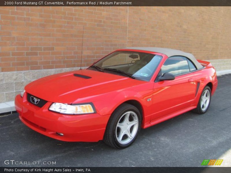 Performance Red / Medium Parchment 2000 Ford Mustang GT Convertible