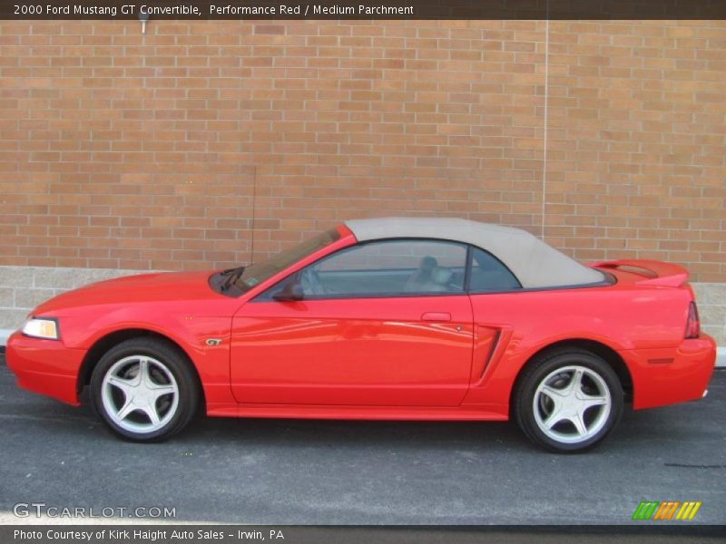 Performance Red / Medium Parchment 2000 Ford Mustang GT Convertible