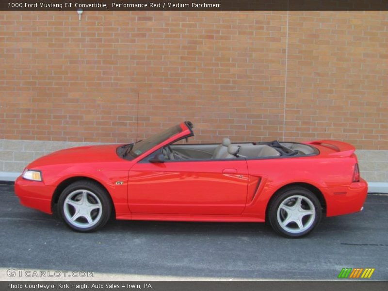 Performance Red / Medium Parchment 2000 Ford Mustang GT Convertible