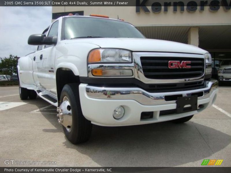 Summit White / Pewter 2005 GMC Sierra 3500 SLT Crew Cab 4x4 Dually
