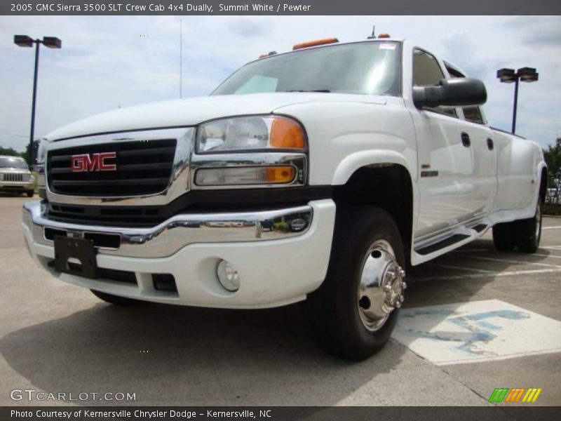 Summit White / Pewter 2005 GMC Sierra 3500 SLT Crew Cab 4x4 Dually