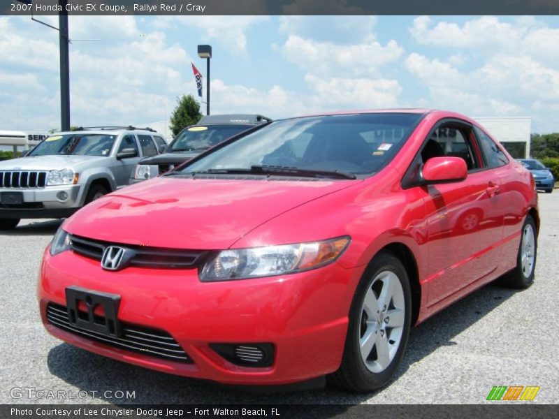 Rallye Red / Gray 2007 Honda Civic EX Coupe