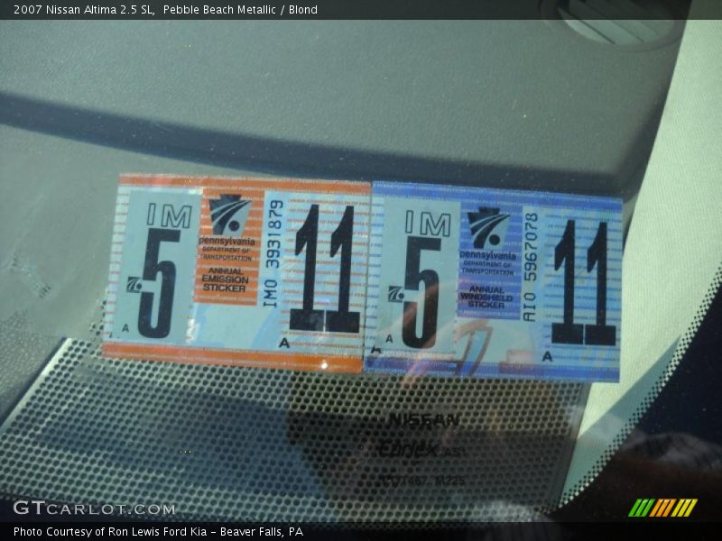 Pebble Beach Metallic / Blond 2007 Nissan Altima 2.5 SL