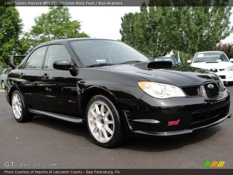 Obsidian Black Pearl / Blue Alcantara 2007 Subaru Impreza WRX STi
