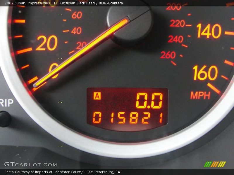 Obsidian Black Pearl / Blue Alcantara 2007 Subaru Impreza WRX STi