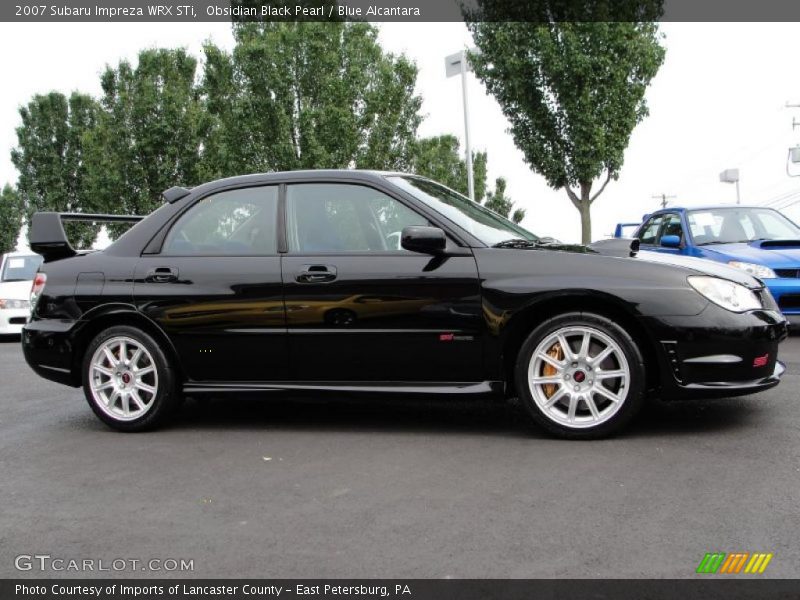 Obsidian Black Pearl / Blue Alcantara 2007 Subaru Impreza WRX STi