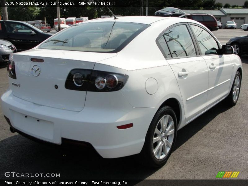 Rally White / Beige 2008 Mazda MAZDA3 i Touring Sedan